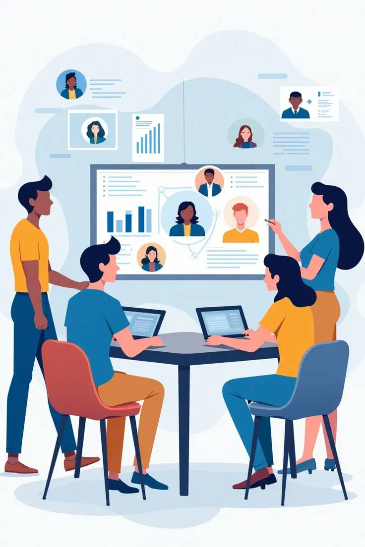 Team discussion about role of ai in social media 2025